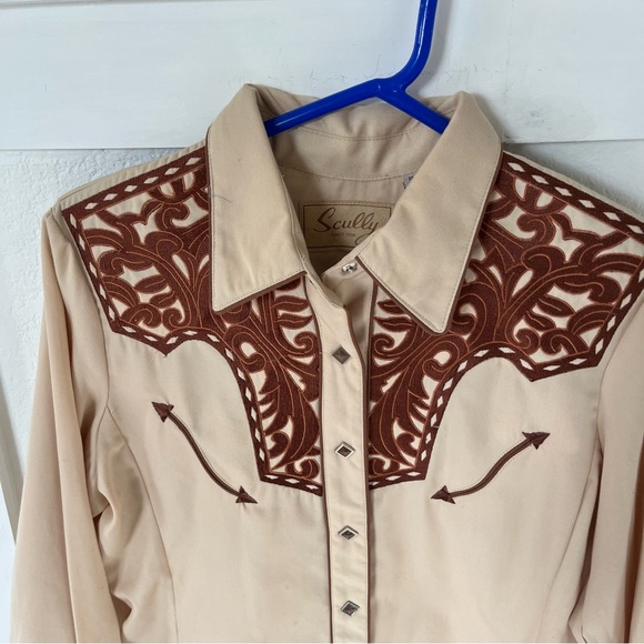 Scully Men's Small Pearl-snap Embroidered Button-up Shirt. - Picture 2 of 9